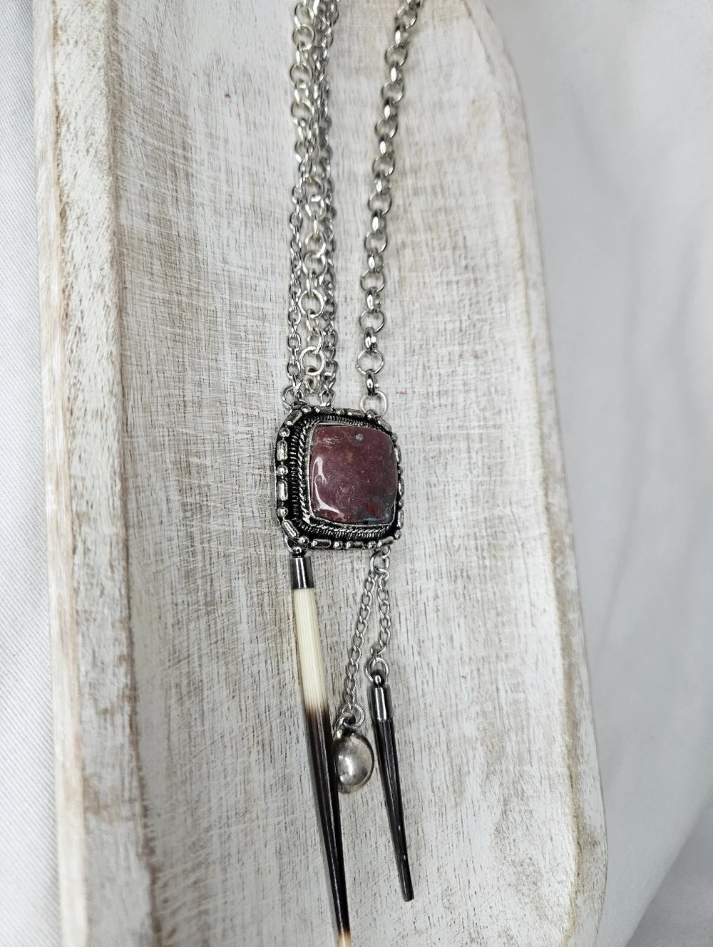 Untamed Relics Bloodstone Talisman No. 02 OOAK Quill Necklace